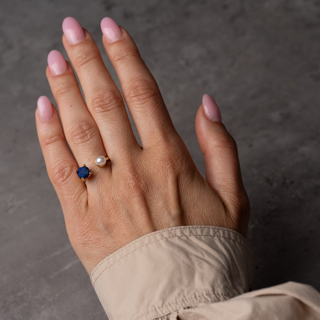 Goddesses Tears prsten – Biser i Lapis lazuli