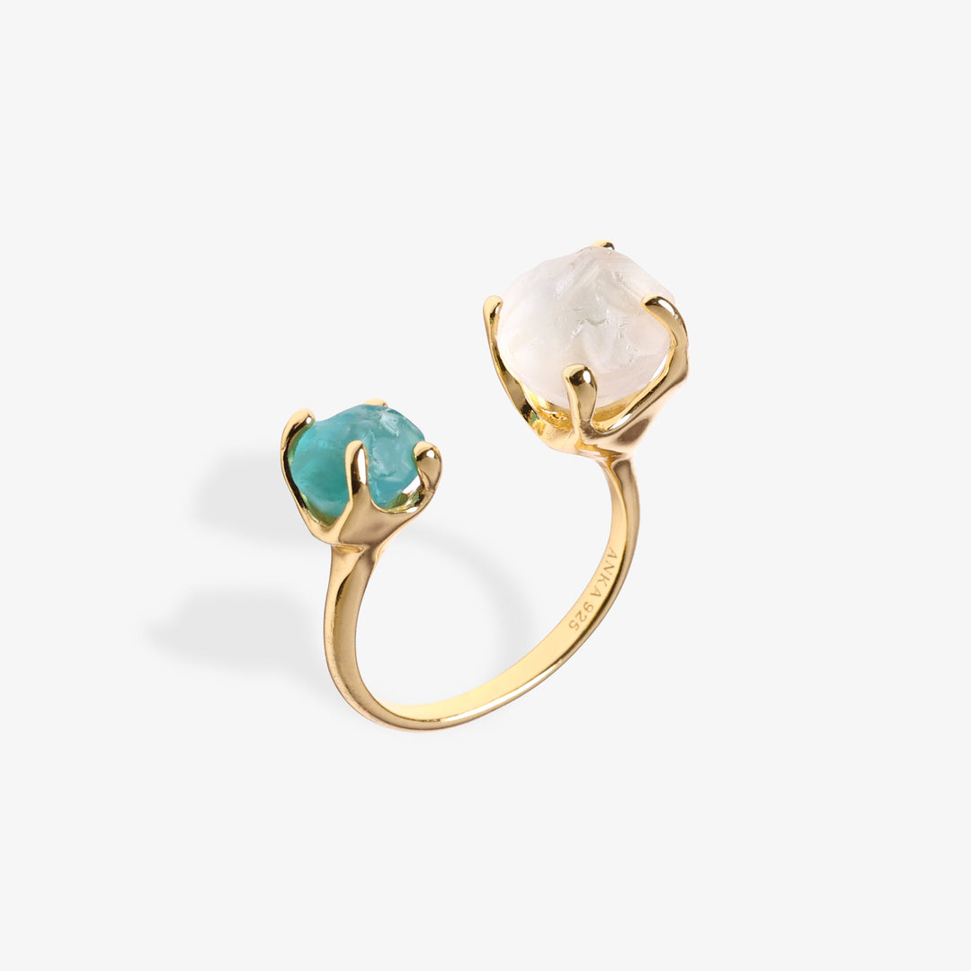 Goddesses Dreams prsten – Herkimer dijamant i Plavi apatit