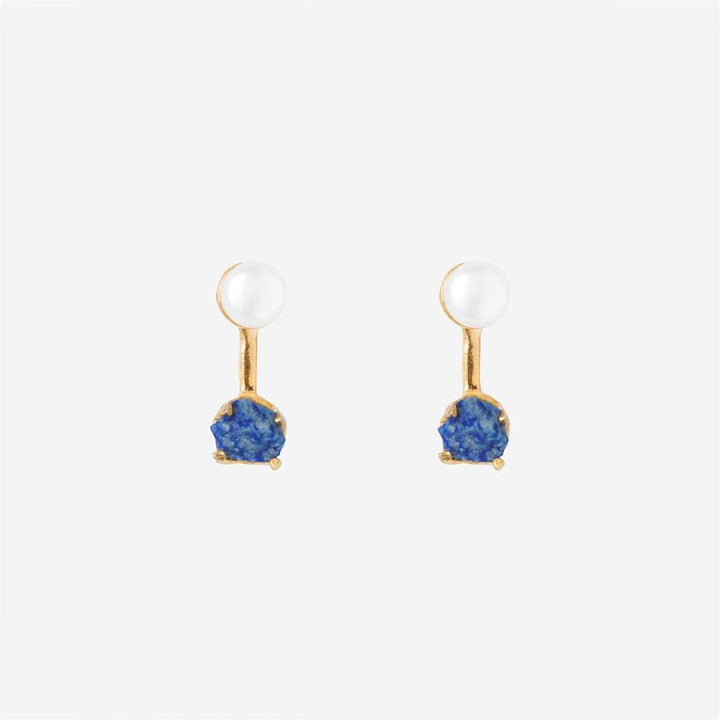 Goddesses Tears minđuše – Biser i Lapis lazuli