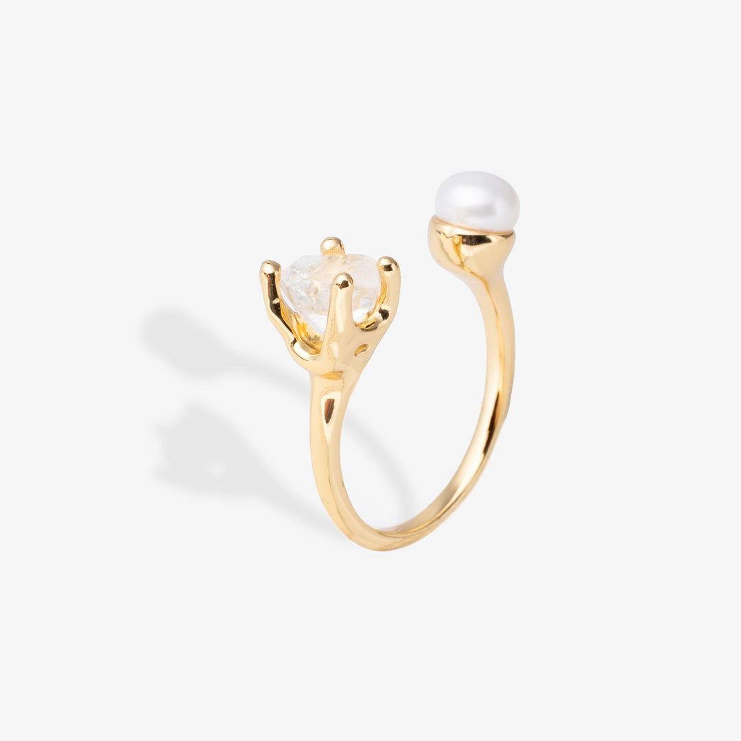Goddesses Tears prsten – Biser i Herkimer dijamant